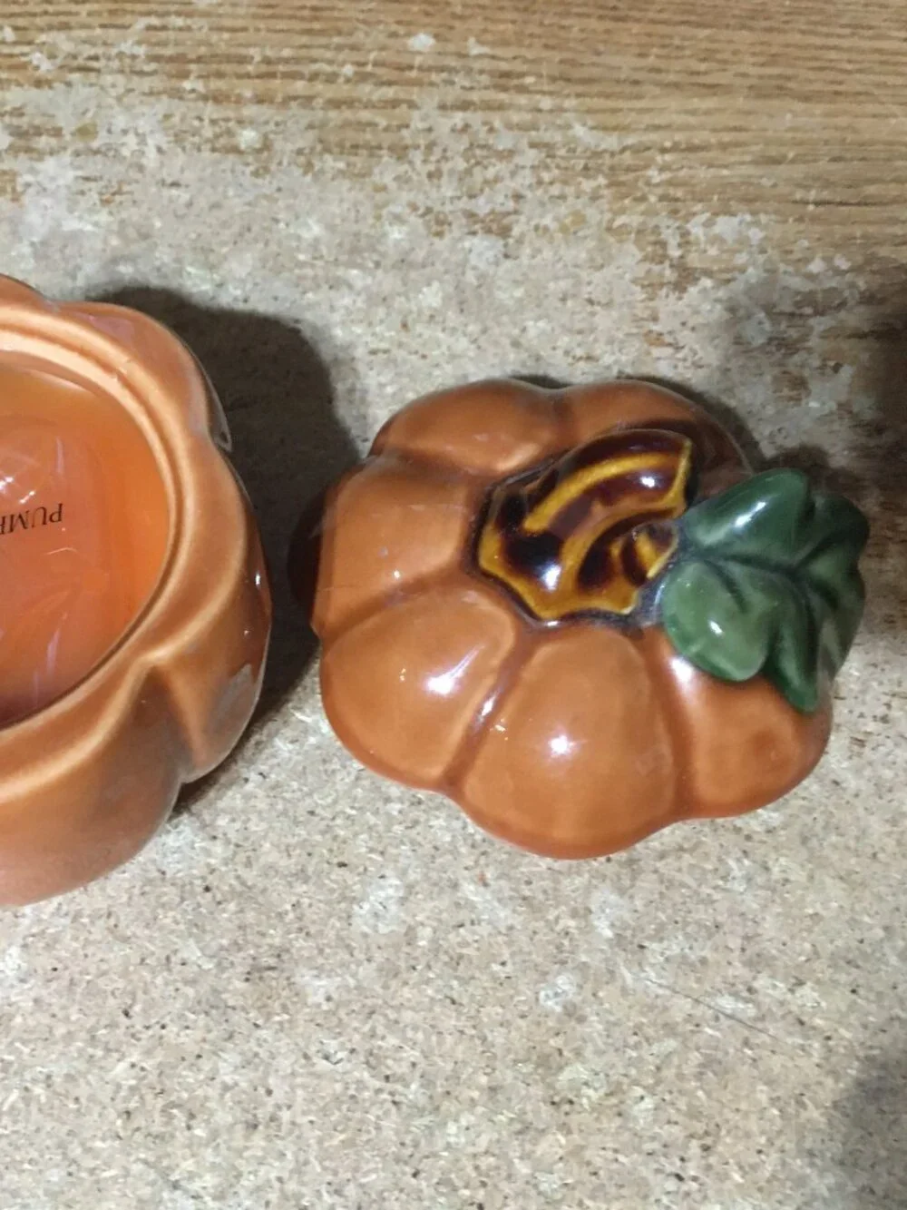 CERAMIC PUMPKIN SPICE CANDLE JAR HALLOWEEN AUTUMN 4